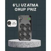 Termal Akım Korumalı 6’lı Uzatma Priz Usb Type-c Hızlı Şarj 2500w