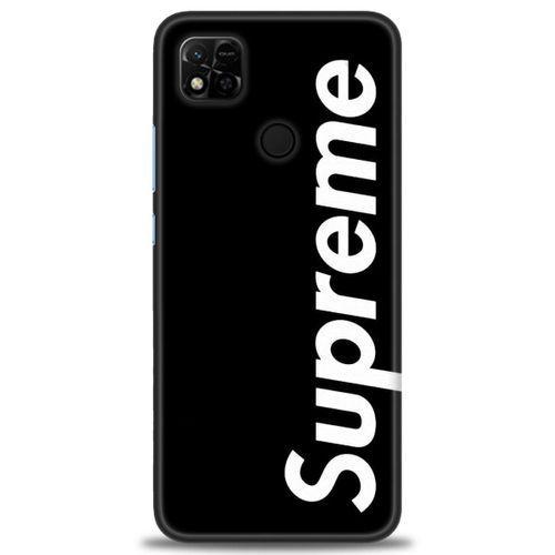 Xiaomi Redmi 10A Kılıf HD Baskılı Kılıf - Supreme Siyah + Tam Ekran Koruyucu