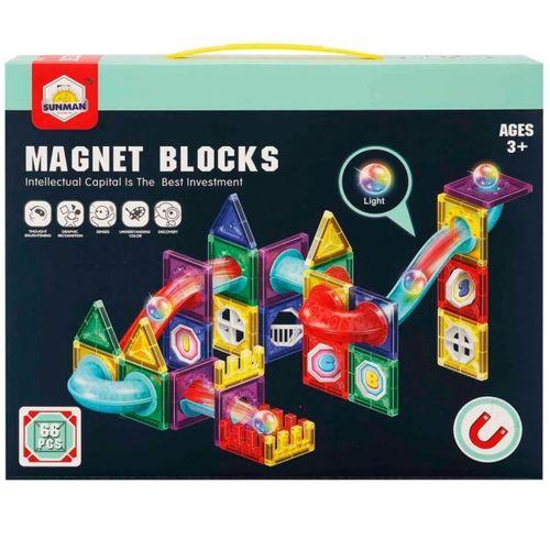 Eğitici Çocuk 4399 SUN-YFN-MANYETİK BLOK IŞIKLI 66PRÇ
