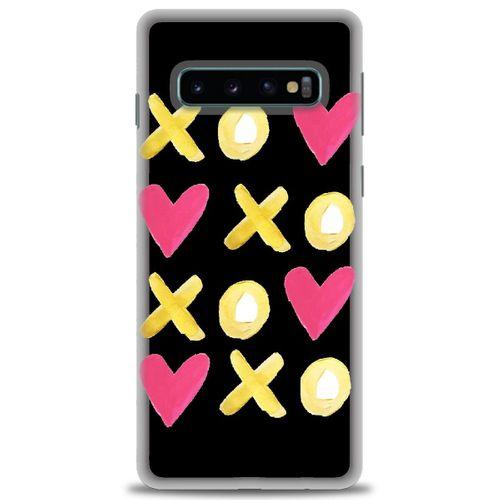Samsung Galaxy S10 Kılıf HD Baskılı Kılıf - XOXOXO + Tam Ekran Koruyucu