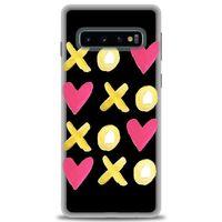 Samsung Galaxy S10 Kılıf HD Baskılı Kılıf - XOXOXO + Tam Ekran Koruyucu
