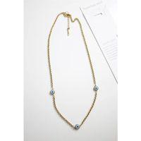 Nazar Boncuk Çelik Kolye - Altın