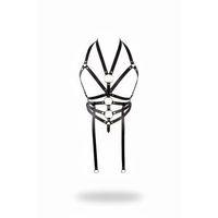 Siyah Göğüs Harness Suni Deri Halka Detaylı - Brf23