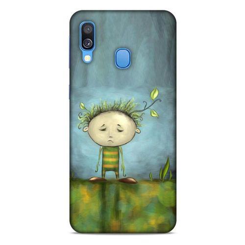 Samsung Galaxy A40 Kılıf Depresyon (23) Ultra Koruma Kılıfı Siyah Gri