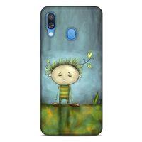 Samsung Galaxy A40 Kılıf Depresyon (23) Ultra Koruma Kılıfı Siyah Gri