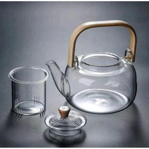 Ahşap Saplı Cam Filtreli Demlik