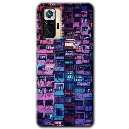 MRCİLETİSİM Xiaomi Redmi Note 10 Pro Kılıf HD Desen Baskılı Arka Kapak + Temperli Cam - Şehir Görünümü