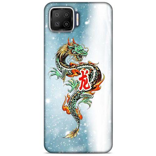 Oppo A73 Kılıf Dragons (29) Arka Koruma Kılıfı Tatoo Mavi Ejderha
