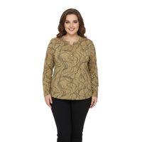 Kadın V Yaka Baskılı 2 Düğmeli Bluz BGL-ST05094