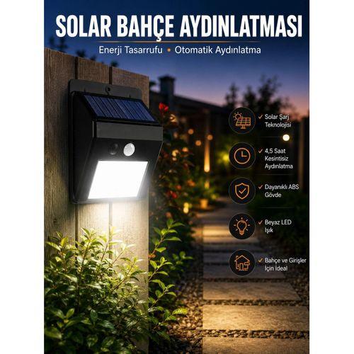 Solar Lamba Giriş, Bahçe Yol Avlu Hareket Sensörlü Led Parlak Gece Su Geçirmez
