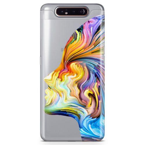 Samsung Galaxy A80 Kılıf Yüz Renk Arka Kapak Koruma Desenli Full Koruyucu