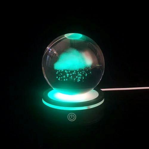 Usb'li Yağmur Bulutu Tasarımlı Dönen Cam Küre