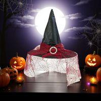 VIP HALLOWEEN HAT TÜLLÜ KIRMIZI SİYAH CADILAR BAYRAMI ŞAPKASI CADILAR BAYRAMI KOSTÜM AKSESUARLARI