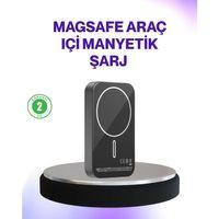 Mıknatıslı Magsafe Uyumlu Araç Tutucu Kablosuz Şarj Destekli