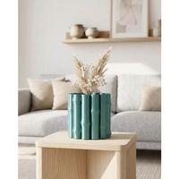 Modern Parlak Yeşil Vazo Dekoratif Şık Tasarım Salon Ofis Kullanım