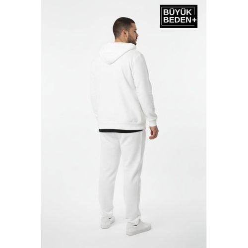 Erkek Büyük Beden Fermuarlı Kapüşonlu Sweatshirt Hırka - Rahat Kalıp SPR26BHR960