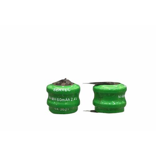 2.4V 2S1P 60 Mah 2 Pin  NI-MH Buton Pil