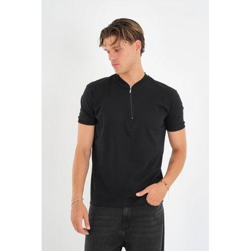 ALEXANDERGARDI Fermuarlı Yaka Detaylı Erkek T-shirt