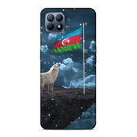 Huawei P40 Lite Uyumlu Kılıf Azarbaijan (25) Antişok Kapak Kurt Bayrak