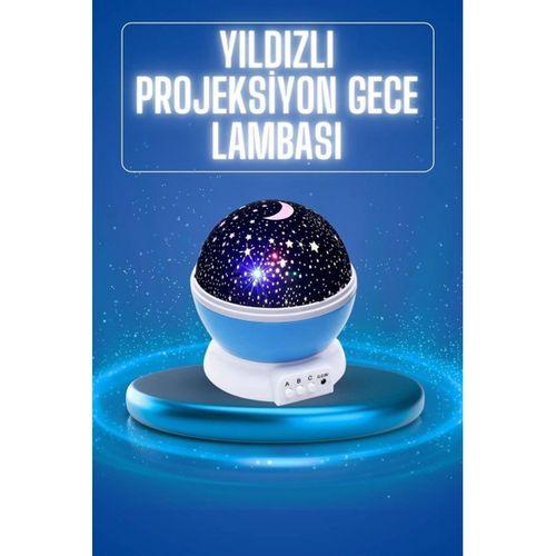Yıldızlı Gece Lambası Mor Projeksiyon Görünümlü Masa Lambası Renk Değiştirebilen