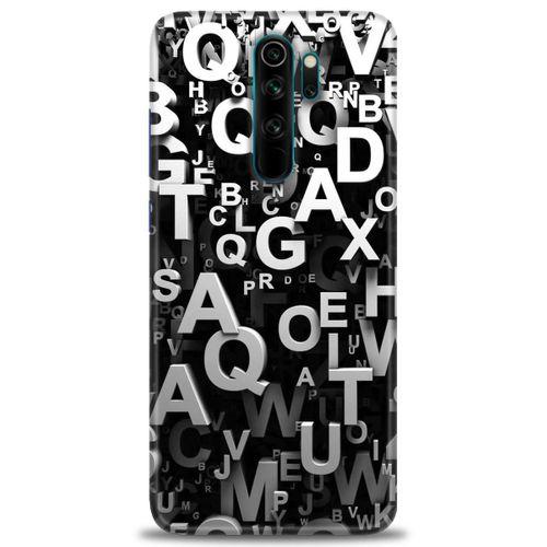 Xiaomi Redmi Note 8 Pro Kılıf HD Baskılı Kılıf - Harfler + Tam Ekran Koruyucu