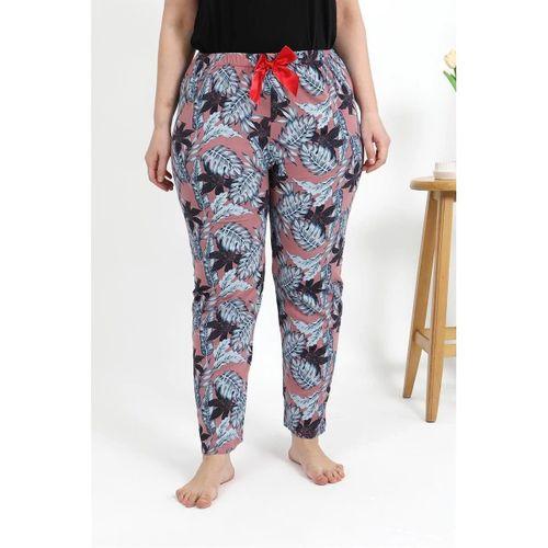 Kadın Pamuklu Büyük Beden Alt Pijama Somon