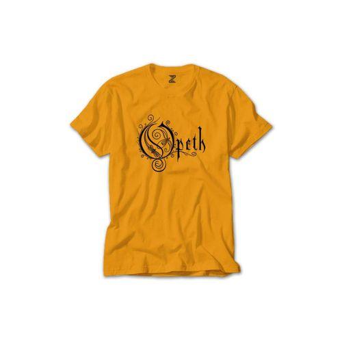 Opeth Logo Classic  Renkli Tişört Sarı Renkli