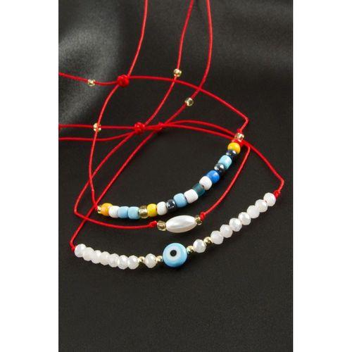 3 Adet Nazar Kristal Kum Boncuk Bileklik