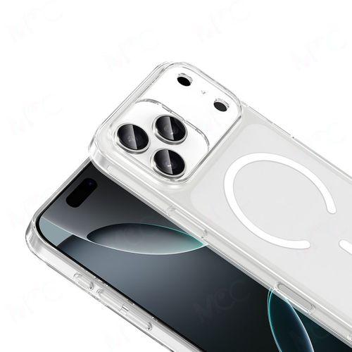 Apple iPhone 17 Pro Kılıf IC Çipli M-Safe Şarj Özellikli Şeffaf Kamera Çerçeveli Zore Toledo Kapak