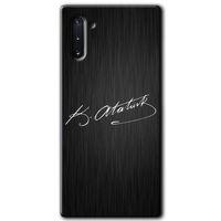 Galaxy Note 10 Kılıf HD Desen Baskılı Arka Kapak - İmza Atatürk + Kırılmaz Cam