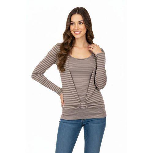 KadınKruvaze Uzun Kol Bluz BRGPG3706