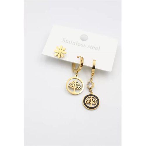 3'lü Hayat Ağacı Küpe - Altın