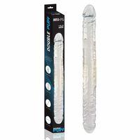 Ultra Soft Realistic Double Ended Clear Dildo Yumuşak Doku Gerçekçi Çift Taraflı Büyük Boy Realistik Şeffaf Yapay Penis 43 CM