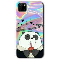 Potkal Hediye Fabrikası Huawei Y5P Kılıf HD Desen Baskılı Arka Kapak - Milkshake Panda