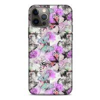 Apple iPhone 12 Pro Kılıf Kelebek Etkisi (15) Antişok Kılıf Mor Beyaz