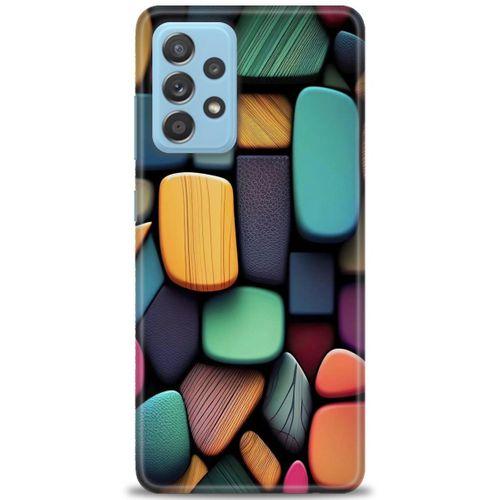 Samsung Galaxy A72 Kılıf HD Baskılı Kılıf - Renkli Taşlar + Tam Ekran Koruyucu