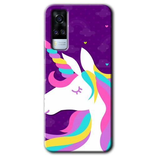 Vivo Y51a Kılıf HD Desen Baskılı Arka Kapak - Unicorn Sleep