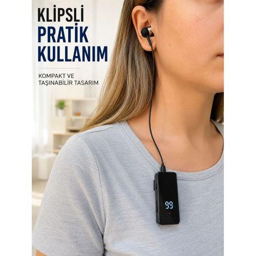 Klipsli Bluetooth Kulaklık Kısa Kablolu Tek Kulaklık Taşınabilir Günlük Kullanım