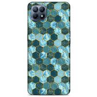 Mermer Desenli (21) Tema Koruyucu Kapak Akuamarin Huawei P40 Lite Kılıf