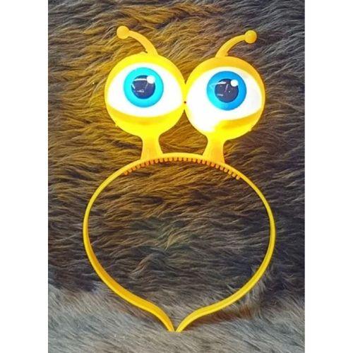 Led Işıklı & Pilli Uzaylı Göz Parti Tacı Sarı Renk