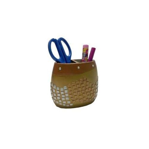 2 Adet Kalemlik Altın Mozaik Poliresin Ofis Gereci  10X10X5Cm