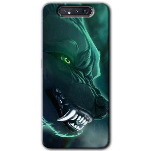 Potkal Hediye Fabrikası Samsung Galaxy A80 HD Baskılı Kılıf + 9D Tam Ekran Koruyucu - Yeşil Kurt