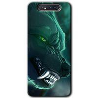 Potkal Hediye Fabrikası Samsung Galaxy A80 HD Baskılı Kılıf + 9D Tam Ekran Koruyucu - Yeşil Kurt