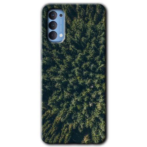 Oppo Reno 4 Kılıf HD Desen Baskılı Arka Kapak - Çam Ağacı Ormanı