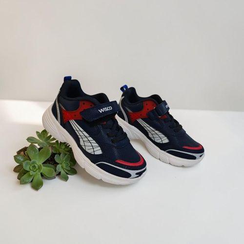 Wisco 068 Lacivert-Kırmızı Cırtlı Erkek Çocuk Spor Ayakkabı