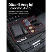 Telefon Standlı Araç İçi Organizer Kaydırmaz Silikon Konsol Düzenleyici Mat