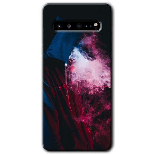 Samsung Galaxy S10 Plus Kılıf HD Desen Baskılı Arka Kapak + Temperli Cam - Smoke-Man