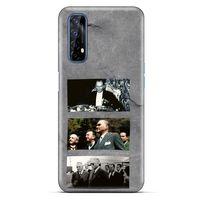 Oppo Realme 7 Kılıf Atatürk (12) Koruyucu Silikon Gri