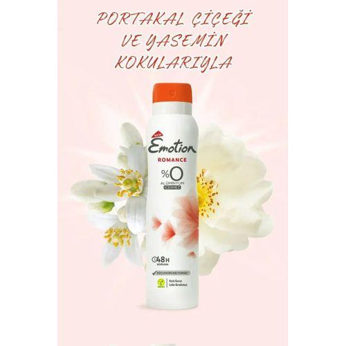 3 Adet Emotion Romance Kadın Vegan Deodorant 150 Ml Hızlı Kurur, Leke Bırakmaz
