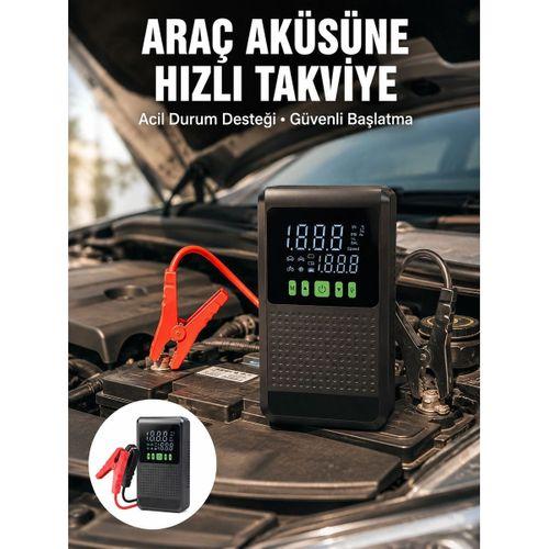 Araç İçin Akü Takviye Cihazı Ve Kablosuz Hava Kompresörü Yeni Nesil